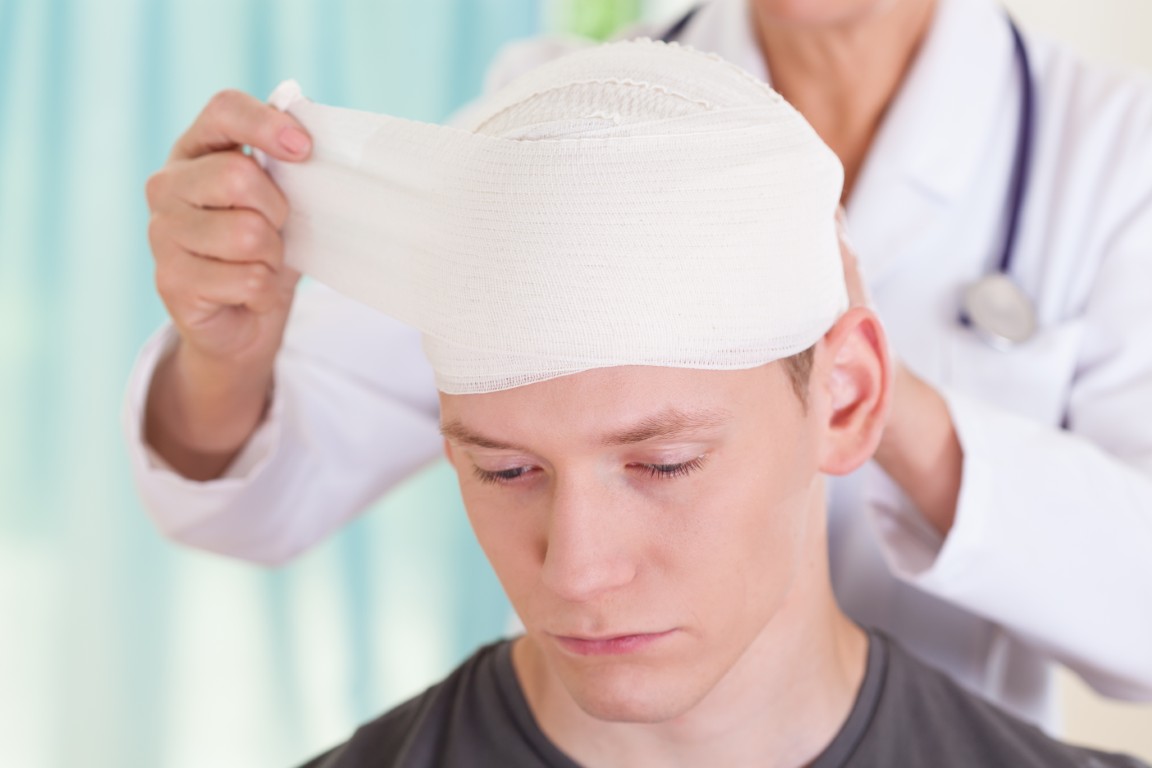 A man getting treatment for a brain injury